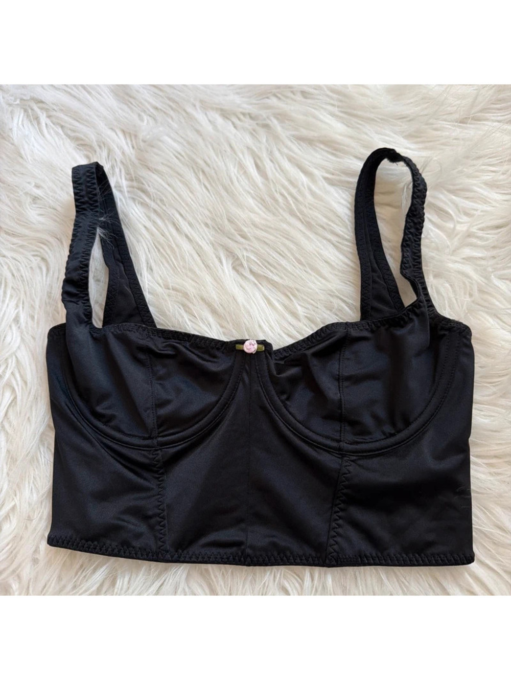 Skims black corset top with adjustable straps XS